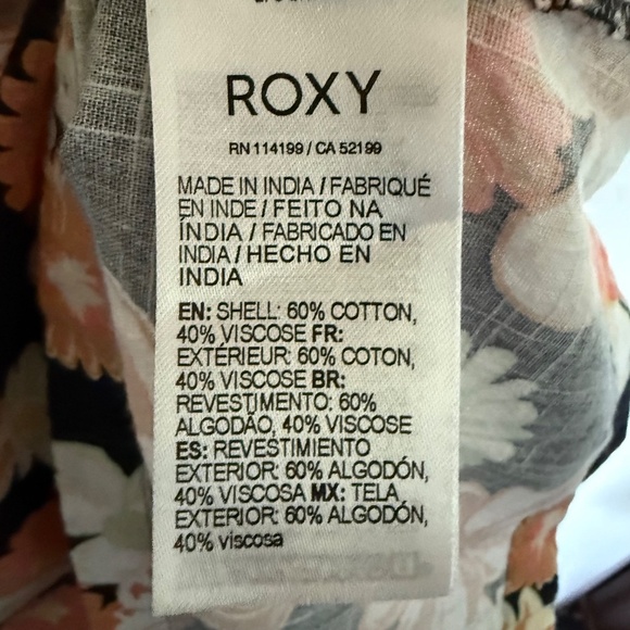 Roxy Summertime Feeling Floral Tie-Front Midi Dress Size XS - Picture 13 of 14